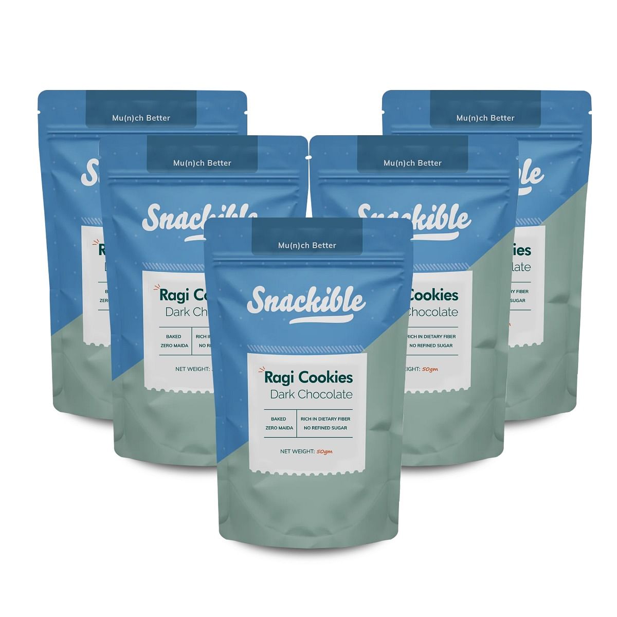 

Snackible Dark Chocolate Ragi Cookies (Pack of 6) - 6x50gm | Baked | Gluten Free | Rich in Fiber & Antioxidants