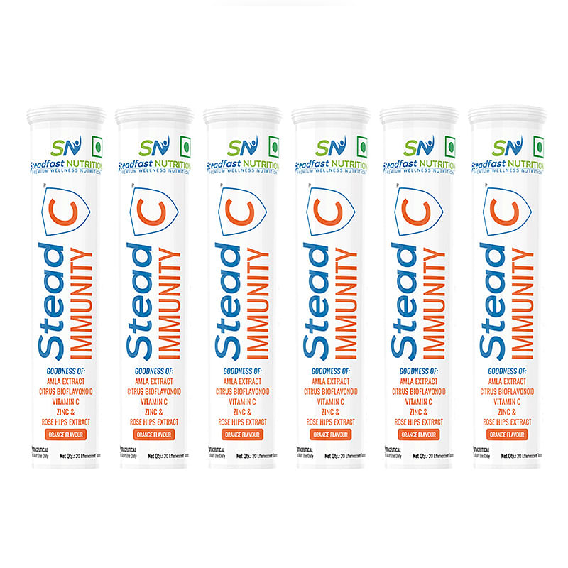 

Steadfast Nutrition SteadC | Vitamin C Tablet 1000mg |Gives Glowing Skin & Enhances Immunity, Effervescent Tablets | Zinc, Orange Vitamin C & Rose ...