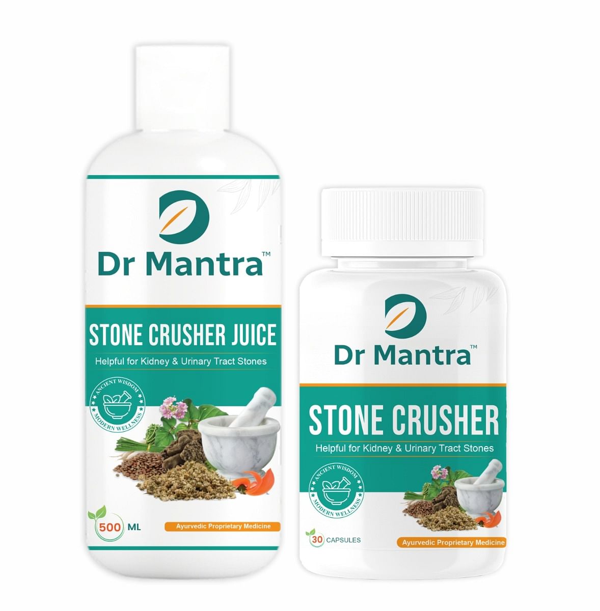 

Dr Mantra Ayurvedic Kidney & Gall Stone Crusher Juice 500 ml + 30 Capsules