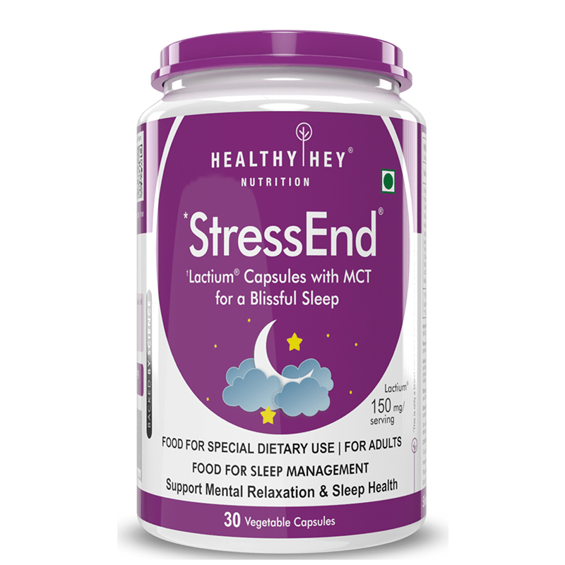 

HealthyHey Nutrition StressEnd - Stress & Anxiety Relief Supplement - Scientifically Proven Lactium Peptide - Vegan, Non-GMO, Gluten-Free-30 Vege c...