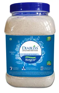 Diabliss Diabetic Friendly Herbal Cane Sugar - Free from Chemicals/Artificial Sweeteners - Low Glycemic Index (GI) - 1Kg Reusable Jar (1)