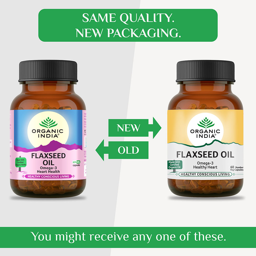 ORGANIC INDIA Flax Seed Oil 60 Veg Capsules