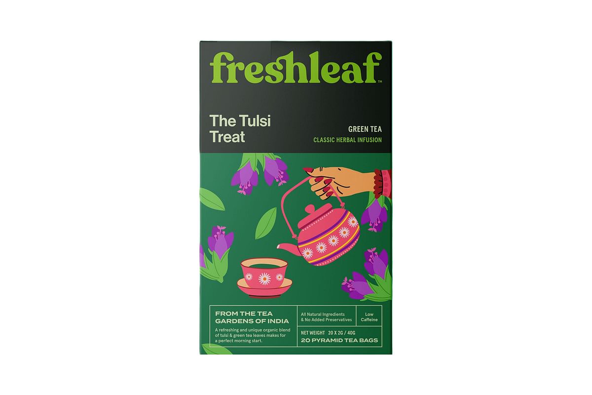 

FRESHLEAF The Tulsi Treat Green Tea, 20 Pyramid tea bags