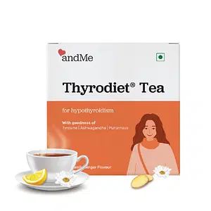 andMe ThyroDiet Tea For Hypothyroidism Balances T3 & T4 levels, Chamomile Ginger - 30 Tea Bags