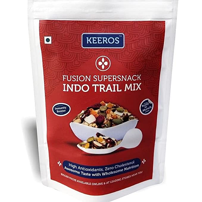 

Keeros Healthy Mixed Nuts & Seeds -Indo Trail Mix | Roasted Pumpkin & Sesame Seeds, Dried Cranberries & Apricots, Pearl Millets, Coconut Chips, Alm...