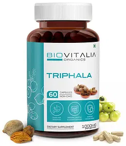 BIOVITALIA ORGANICS Triphala Improves Digestion Helps Bowel Wellness Relieves Constipation  (60 Capsules)