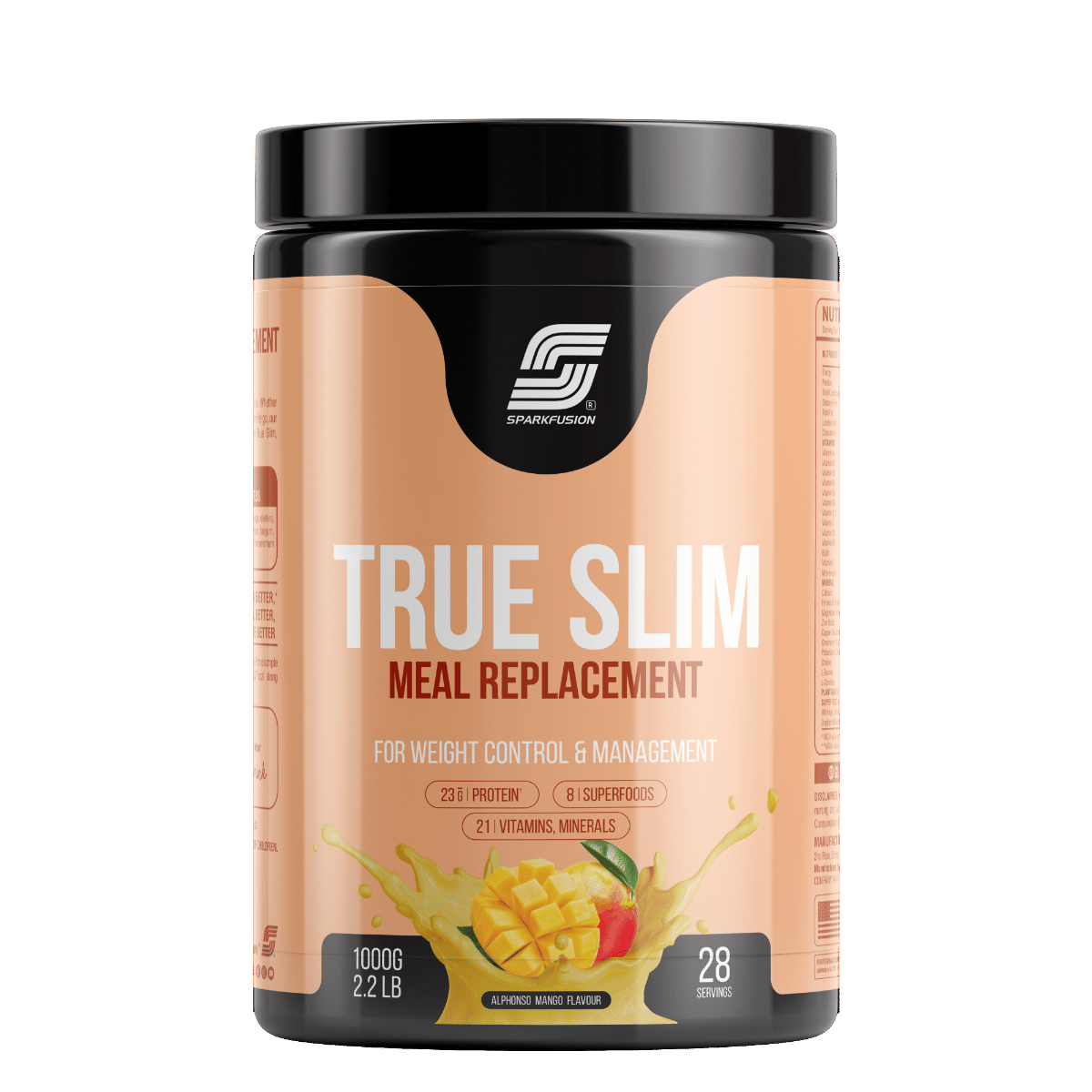 

Sparkfusion True Slim Protein Powder Meal Replacement Shake | For Weight Control And Management | 23 gm Protein With 8 Ayurvedic Superfood | Sugar ...