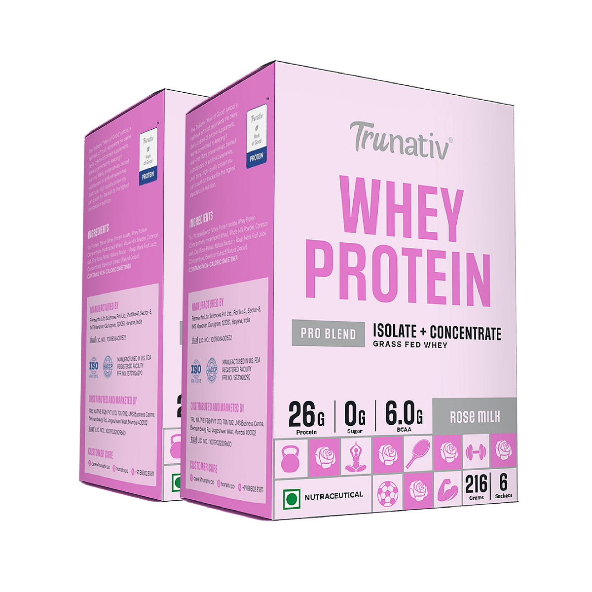 

Trunativ Pro Blend Whey Protein | Rose Milk | 26g Protein & 6g BCAA per Serving | Grass-Fed Isolate & Concentrate| Lab Tested for Purity & Accuracy...