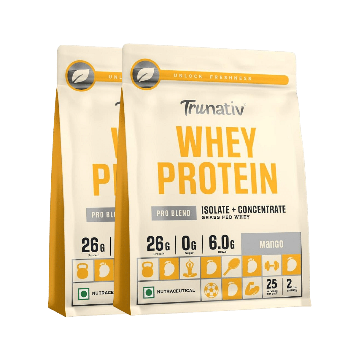 

Trunativ Whey protein powder | Blend with Isolate and Concentrate | 26g Protein | 6g BCAA | No added Sugar | Faster Muscle Recovery & Improved Stre...