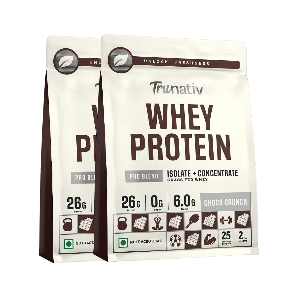 

Trunativ Whey protein powder | Blend with Isolate and Concentrate | 26g Protein | 6g BCAA | No added Sugar | Faster Muscle Recovery & Improved Stre...