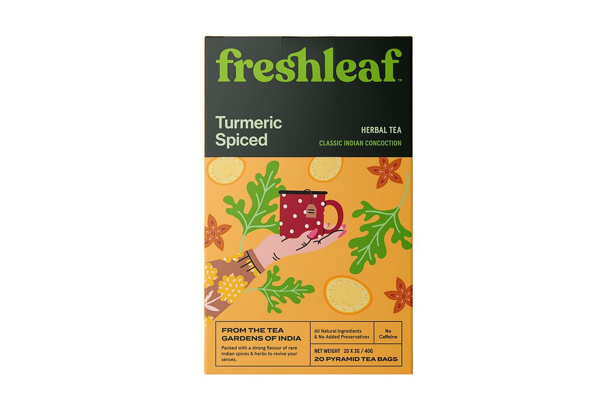 

FRESHLEAF Turmeric Spiced Herbal Tea, 20 Pyramid tea bags