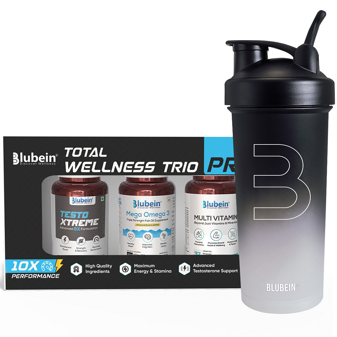

Blubein’s Total Wellness Trio PRO | Premium Protein Shaker 600ml
