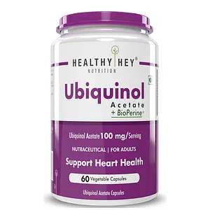 HealthyHey Nutrition Ubiquinol - Acetate - 100mg (60 Veg Capsules)