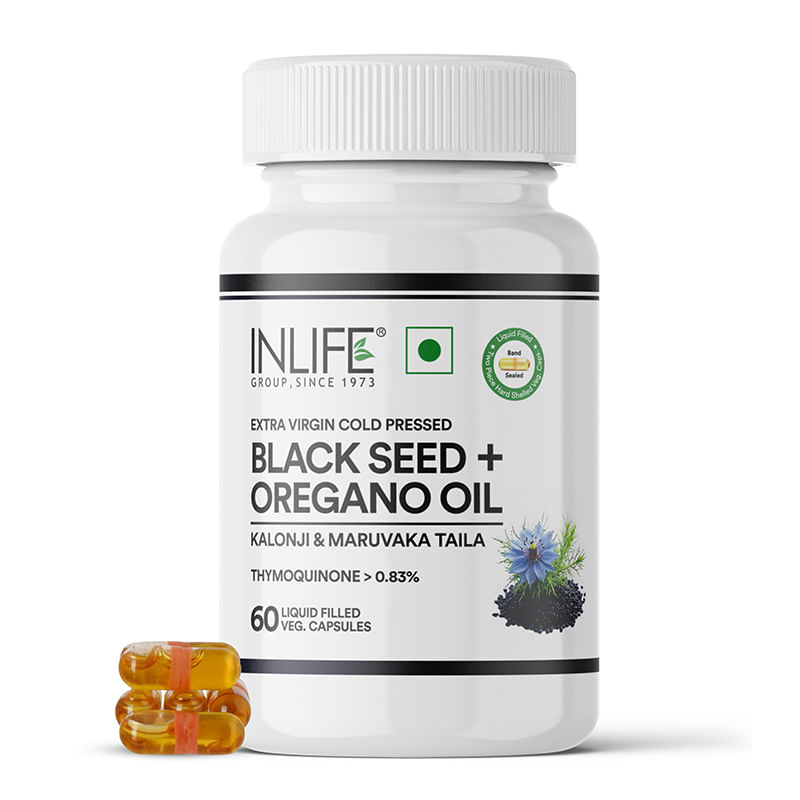 

INLIFE Black Seed Oil (480 mg) & Oregano Oil (20 mg, 50:1) | Extra Virgin Cold-Pressed | Antioxidant, Immune & Wellness Support | 60 Liquid Filled ...