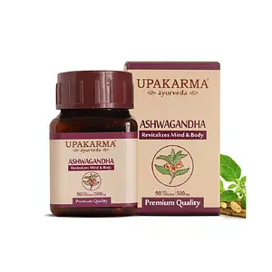 UPAKARMA Ayurveda Ashwagandha Pure Extract 500 mg, 90 Veggie Capsules