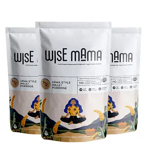 Wise Mama Upma Style Millets | Breakfast Cereals | High Fibre | High Protein | Complex Carbs | Gluten Free | Ready to Cook - 50 Gm (Pack Of 3)
