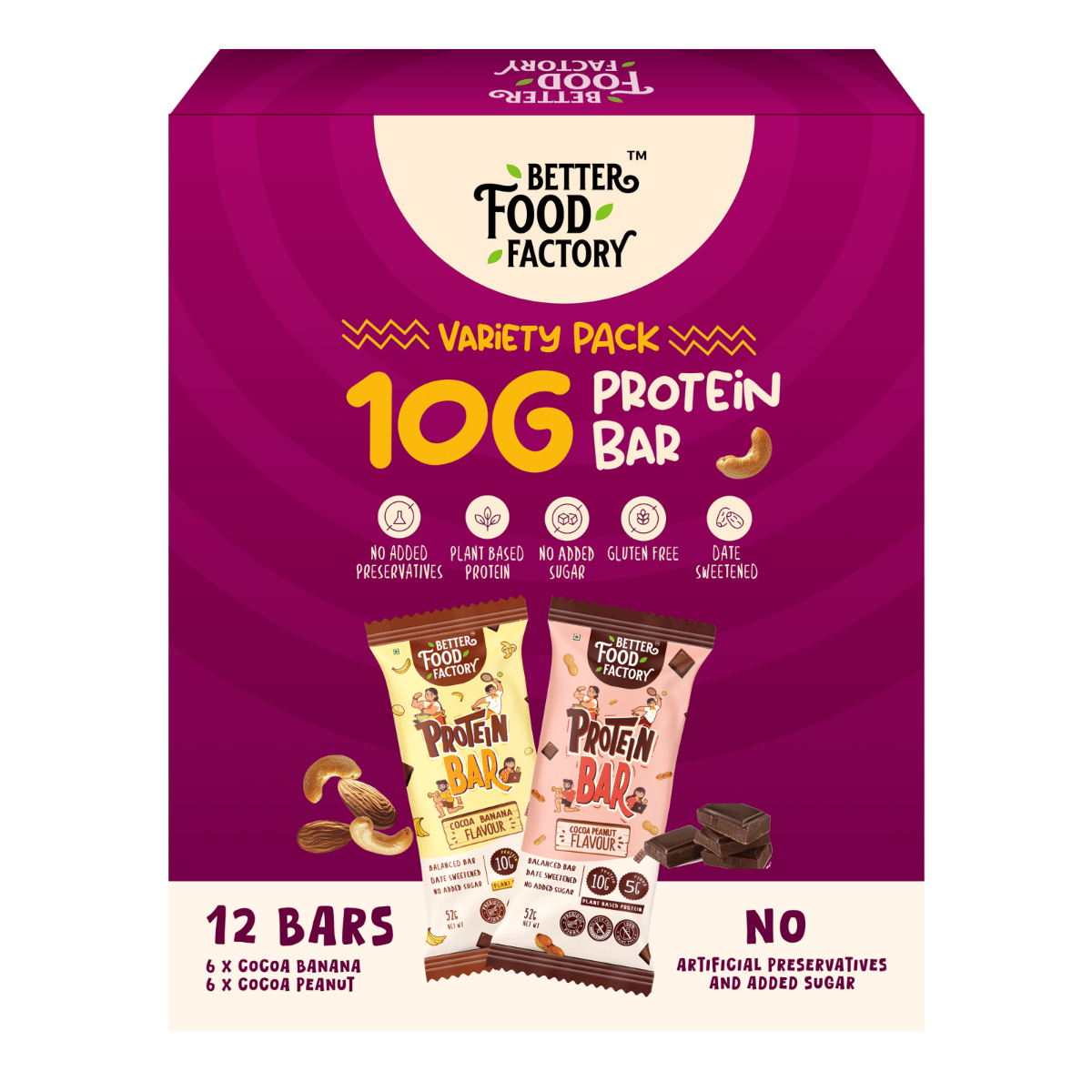 

Better Food Factory 10G Protein Bars Variety Pack of 12