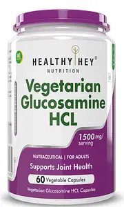HealthyHey Nutrition Vegetarian Glucosamine HCL for Joint Support | 1500mg | 60 Veg Capsules