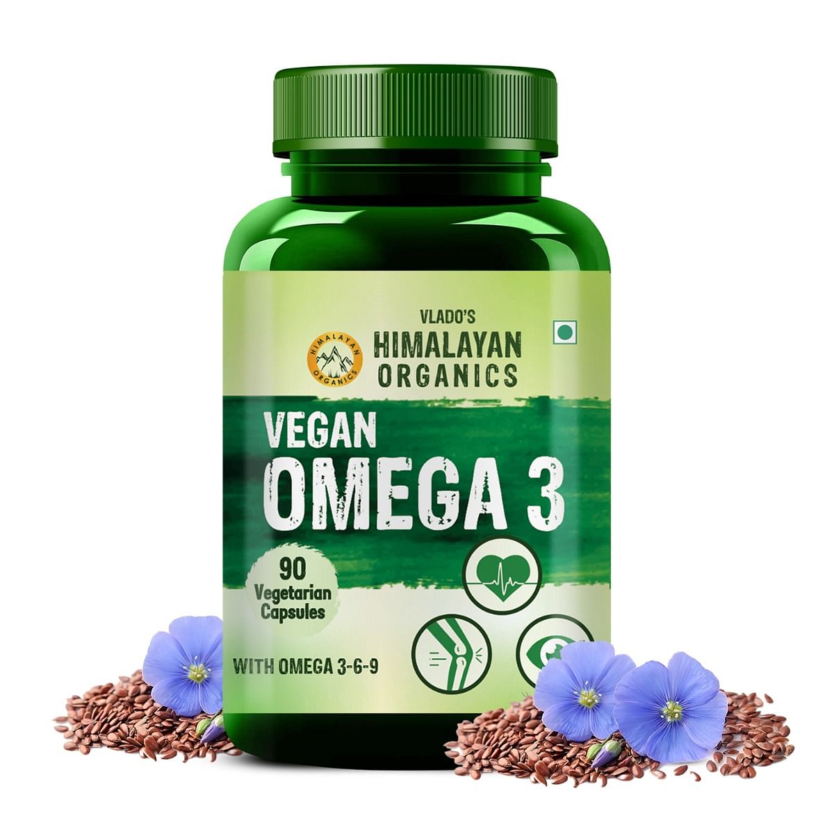 

Vlado's Himalayan Organics Omega 3 6 9 Vegan Natural Nutrition Supplement for Muscle, Bone , Heart & Skin - 90 Capsules