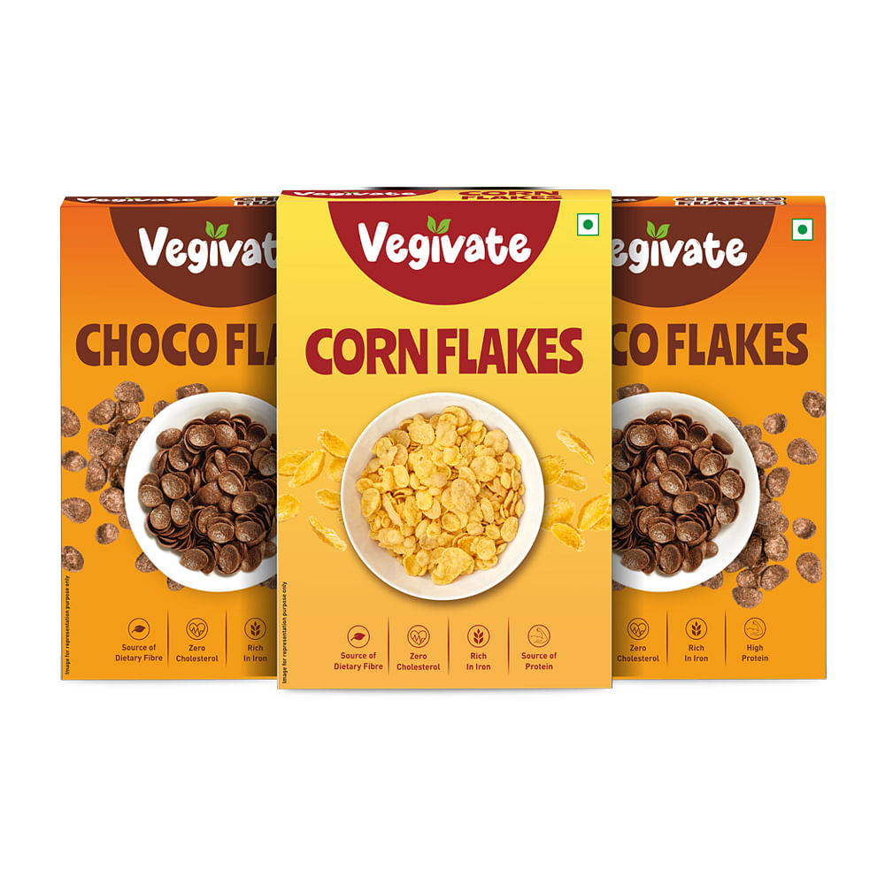 

Vegivate 2 Choco Flakes & 1 Cornflakes Pack of 3 (300 gm each)