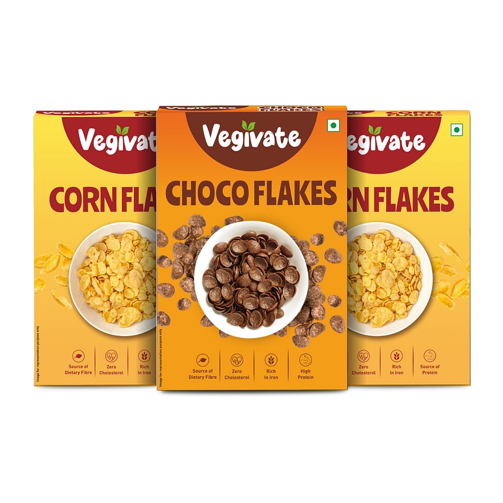 

Vegivate 2 Cornflakes & 1 Choco Flakes & Pack of 3 (300 gm each)