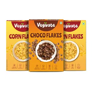 Vegivate 2 Cornflakes &  1 Choco Flakes &  Pack of 3 (300 gm each)