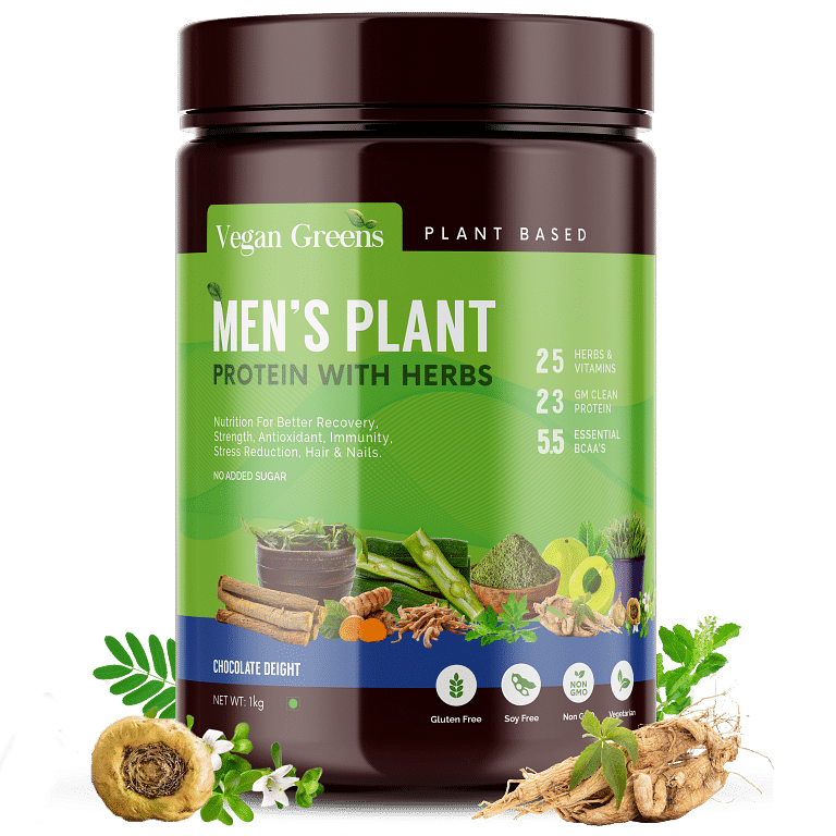 

Vegan Greens Men Clean Plant Protein With Ayurvedic Herbs [Added Vitamins, Minerals & Herbs For Lean Muscle Growth, Stamina, Metabolism, Immunity, ...