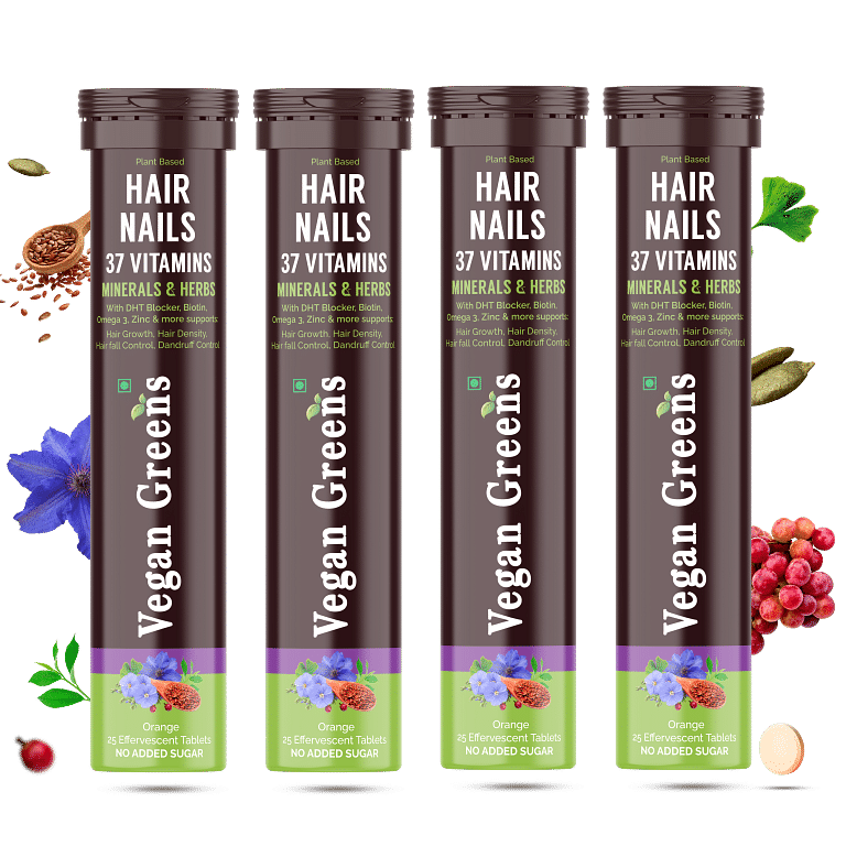 

Vegan Greens Hair & Nails Vitamins with DHT Blocker, Biotin, Omega 3, Zinc. 37 Key Ingredients. For Hair Growth, Hair Loss Control, Stronger Nails....