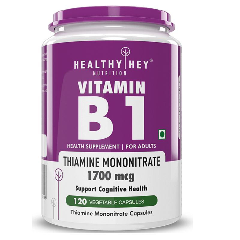 

HealthyHey Nutrition Vitamin B1 Thiamine - 120 Veg Capsules