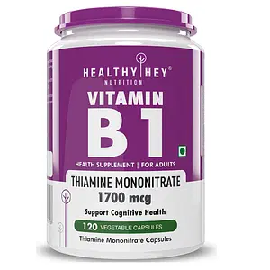 HealthyHey Nutrition Vitamin B1 Thiamine - 120 Veg Capsules