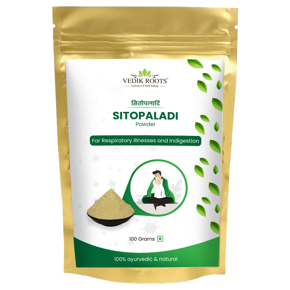 

Vedikroots Pure Sitopaladi Powder – Say Goodbye To Your Dry Cough And Cold Easily(100 GM)