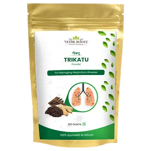 Vedikroots Pure Trikatu Powder – For Ultimate Relief From Respiratory Illnesses(100 GM)