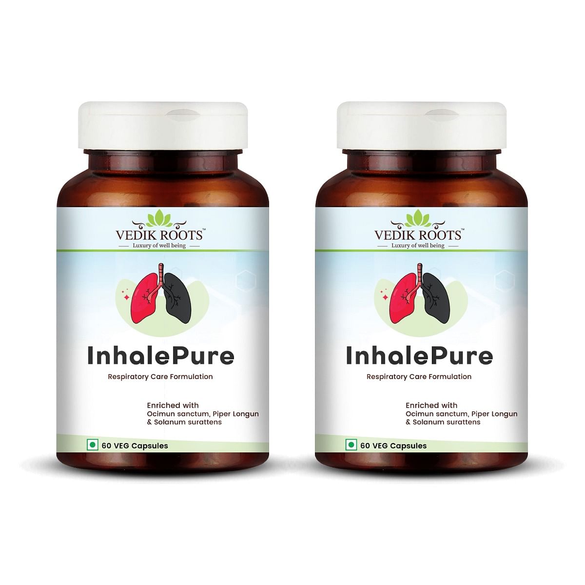 

Vedikroots InhalePure | Supports Healthy Respiratory System |Helps in Nasal Decongestion | Helps Fight Throat Infections | Helps Relieve Respirator...