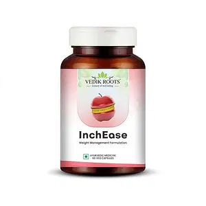 Vedikroots InchEase | Ayurvedic Supplement for Healthy Weight Loss Management | Helps Manage Cholesterol Levels | Helps Improve Metabolism | 60 Veg Capsules
