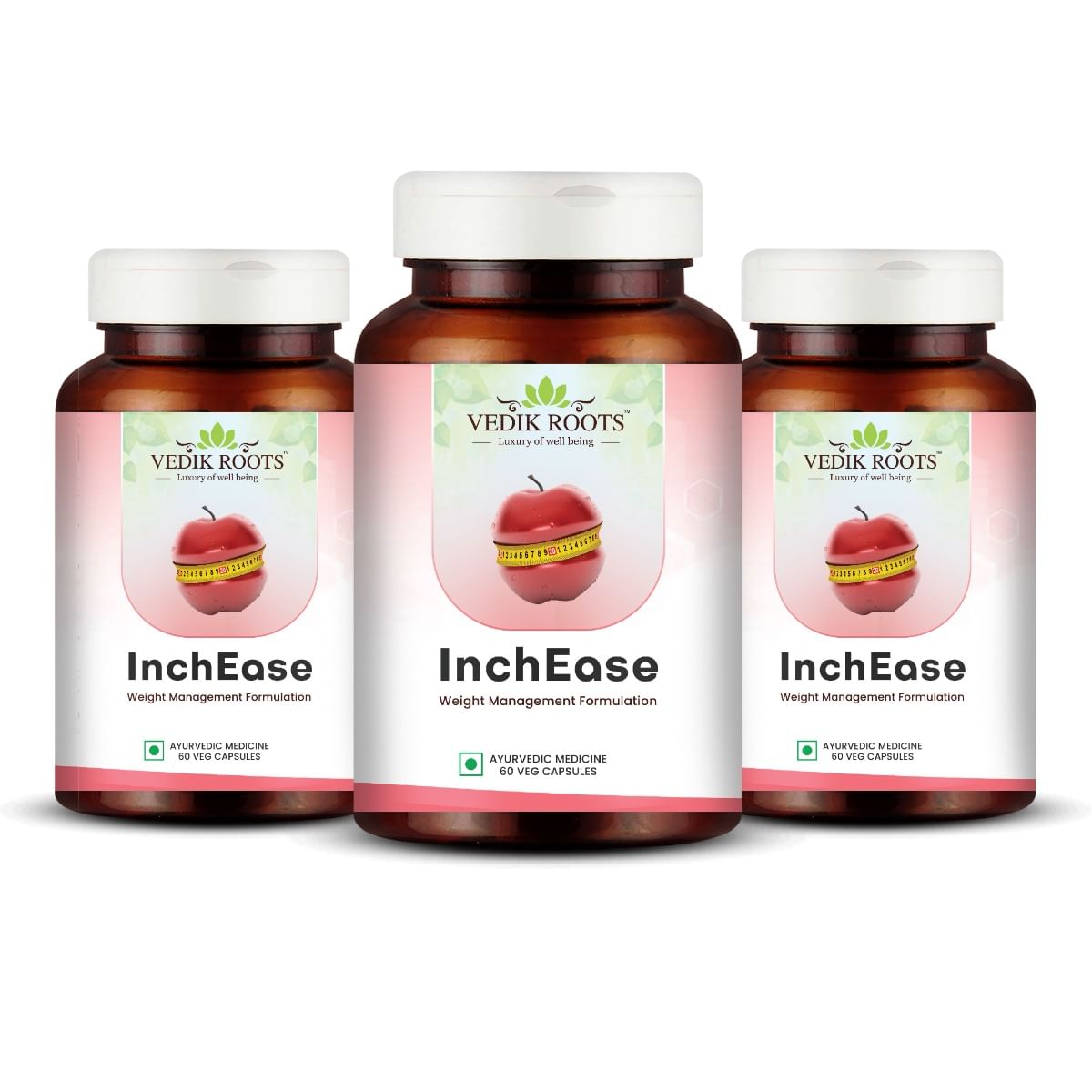 

Vedikroots InchEase | Ayurvedic Supplement for Healthy Weight Loss Management | Helps Manage Cholesterol Levels | Helps Improve Metabolism | 60 Veg...
