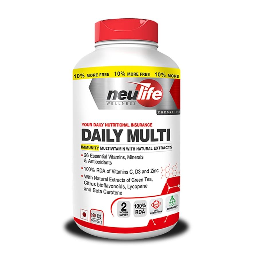 

NEULIFE (Vitrovea) DAILY-MULTI IMMUNITY Multivitamin for Women & Men w/Antioxidants, Green Tea, Beta-Carotene & Lycopene (132 Softgels)