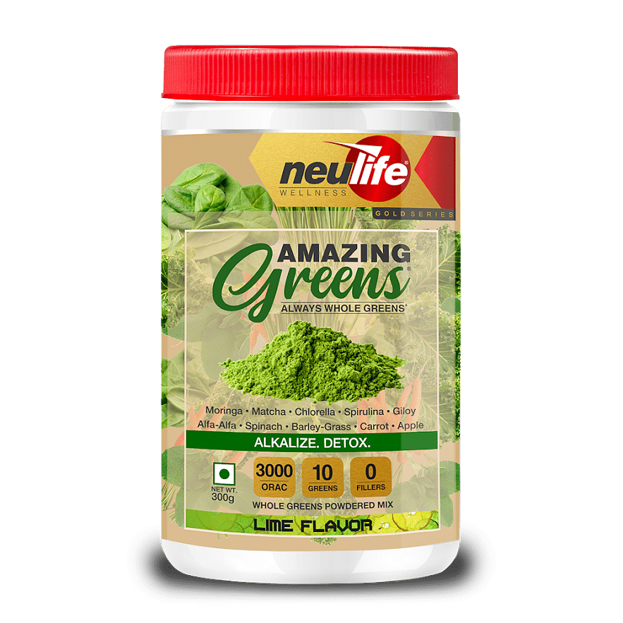 NEULIFE AMAZING GREENS® Organic Raw Super Greens Powder w/10 Superfoods 300g (Lime)