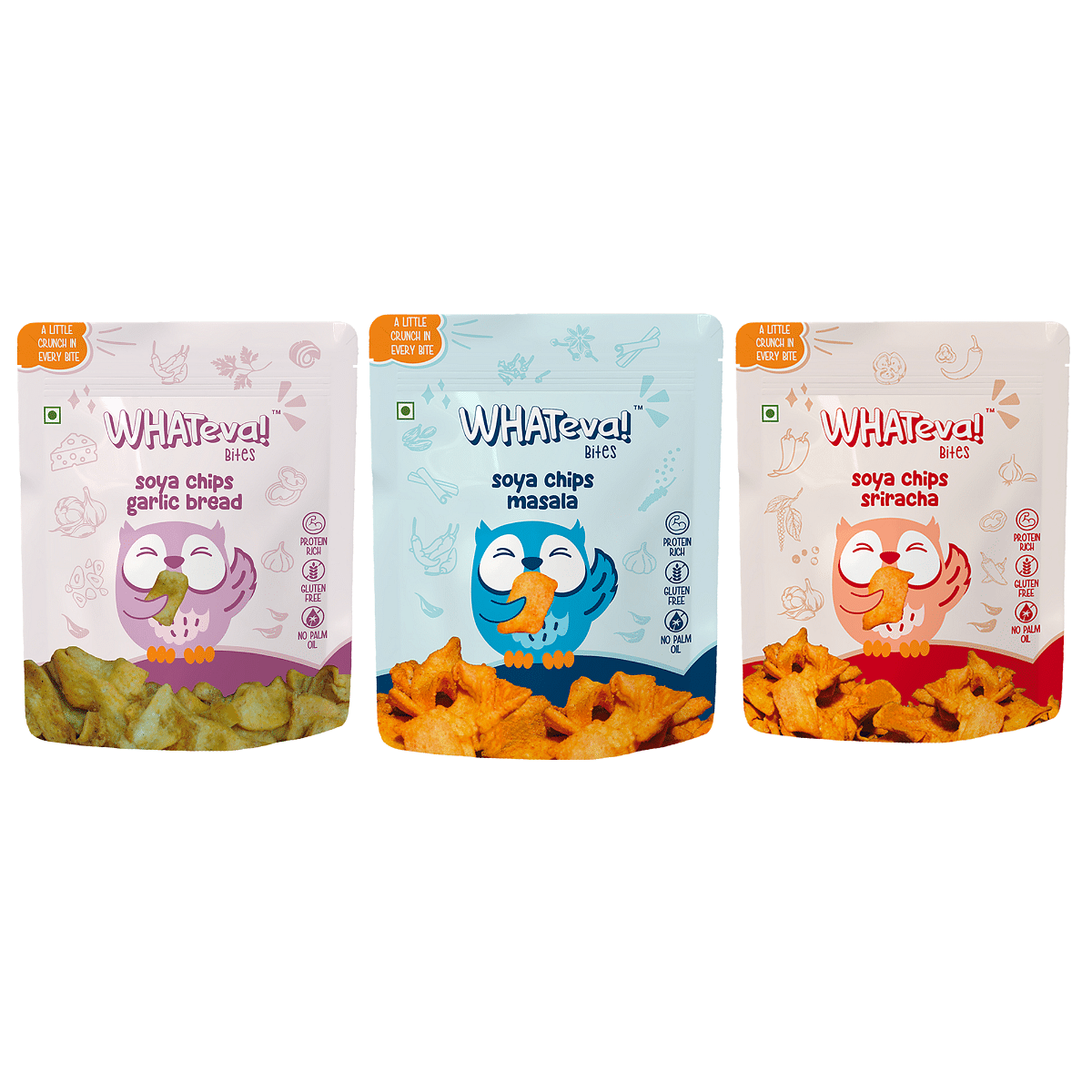 

WHATeva! bites Assorted Soya Chips 100 gm ( Pack of 3)