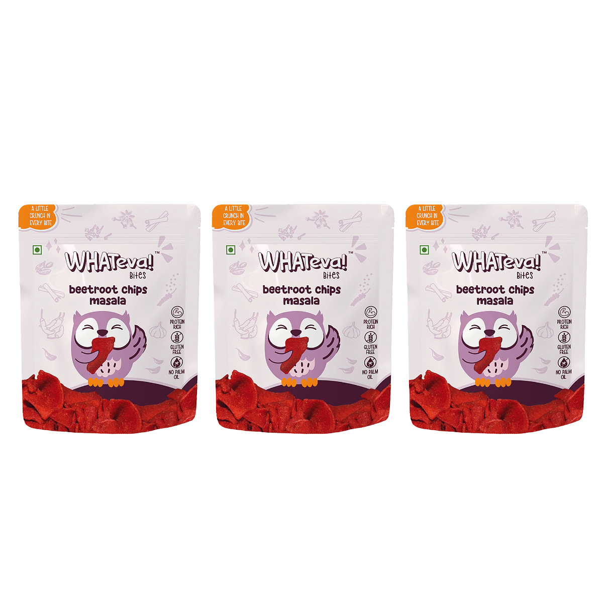 

WHATeva! bites Masala Beetroot Chips 100 gm (Pack of 3)