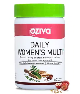 Oziva Daily Women'S Multi - 60 Tablets | Multivitamin For Women With Shatavari, Ashwaganda & Brahmi | Supports Daily Energy, Hormonal Balance & Stress Management
