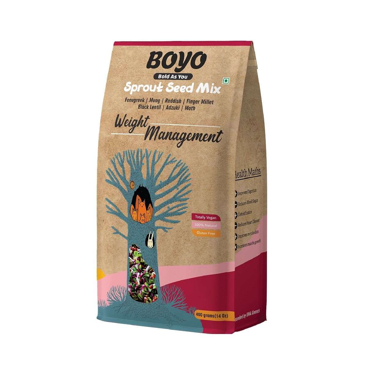 

BOYO Sprout Seed Mix For Effective Weight Loss 400g - Rich In Fibre & Protein