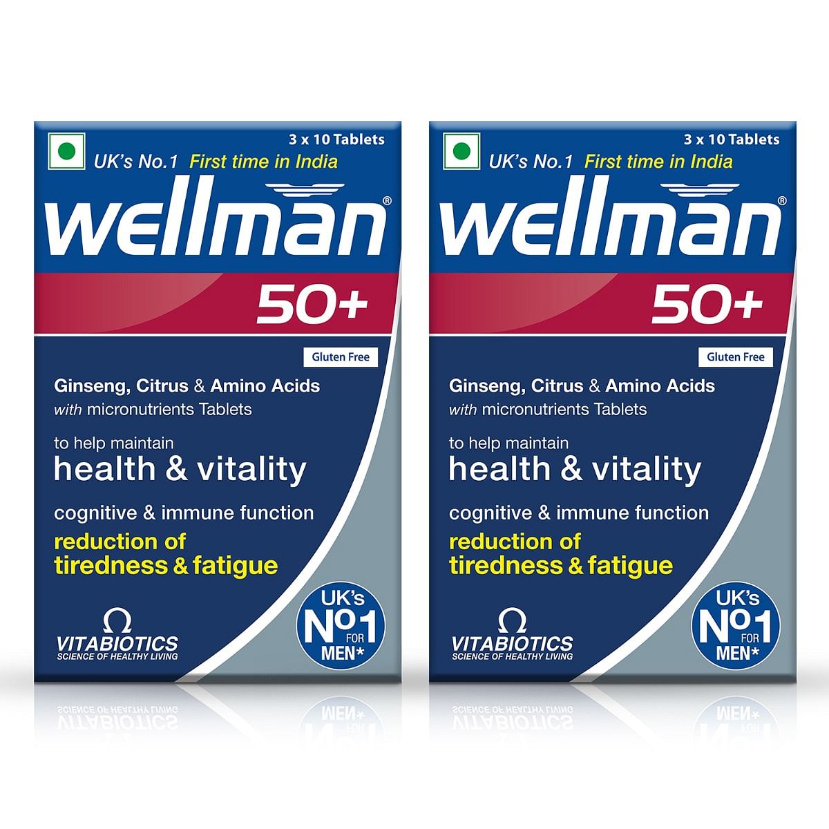 Wellman 50+ - Health Supplements (More than 30 Nutrients) - 30 Tablets (Pack of 2)