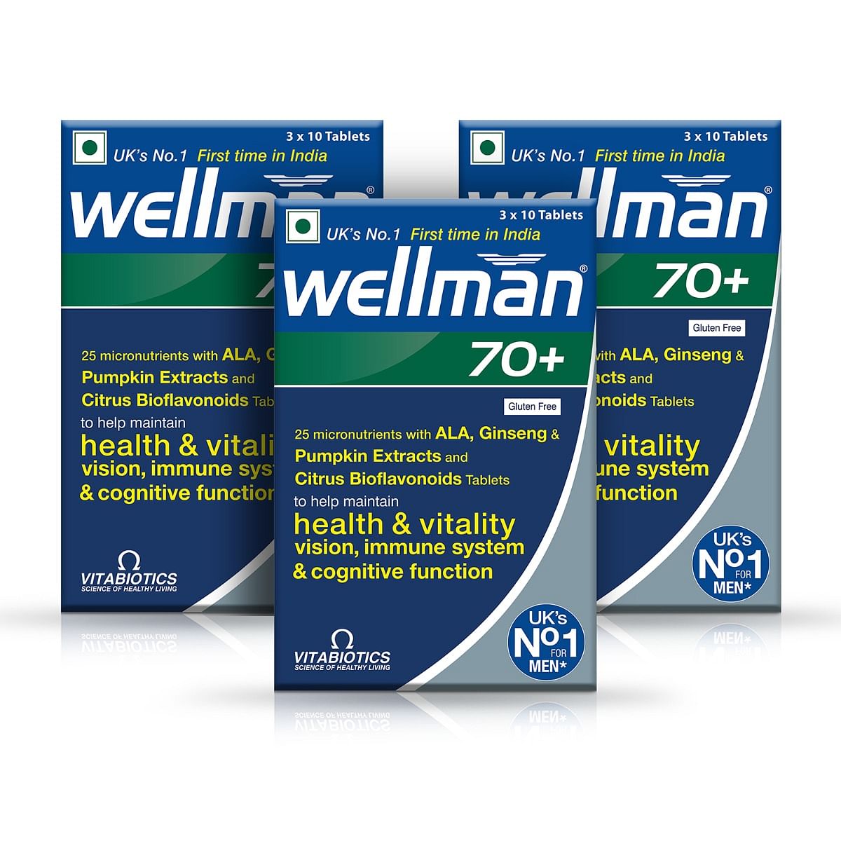

Wellman 70+ - Health Supplements (30 Nutrients) - 30 Tablets (Pack of 3)