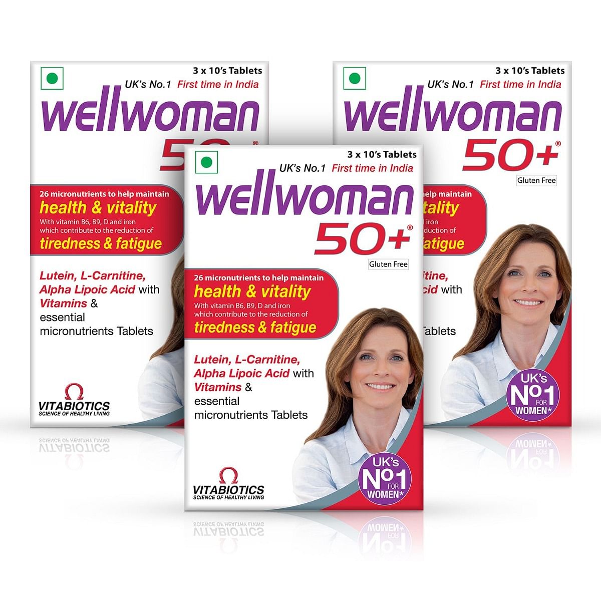 Wellwoman 50+ - Health Supplements (26 Vitamins and Minerals) - 30 Tablets (Pack of 3)