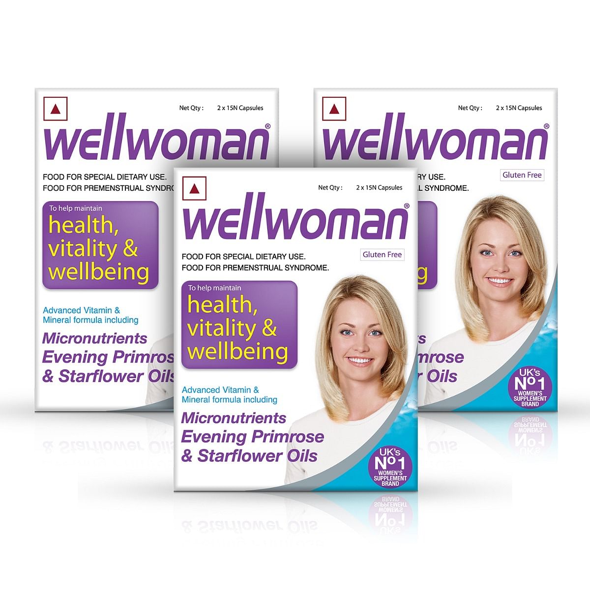 

Wellwoman - Health Supplements (Micronutrients, Evening Primrose Oil and Starflower Oil) - 30 Capsules (Pack of 3)