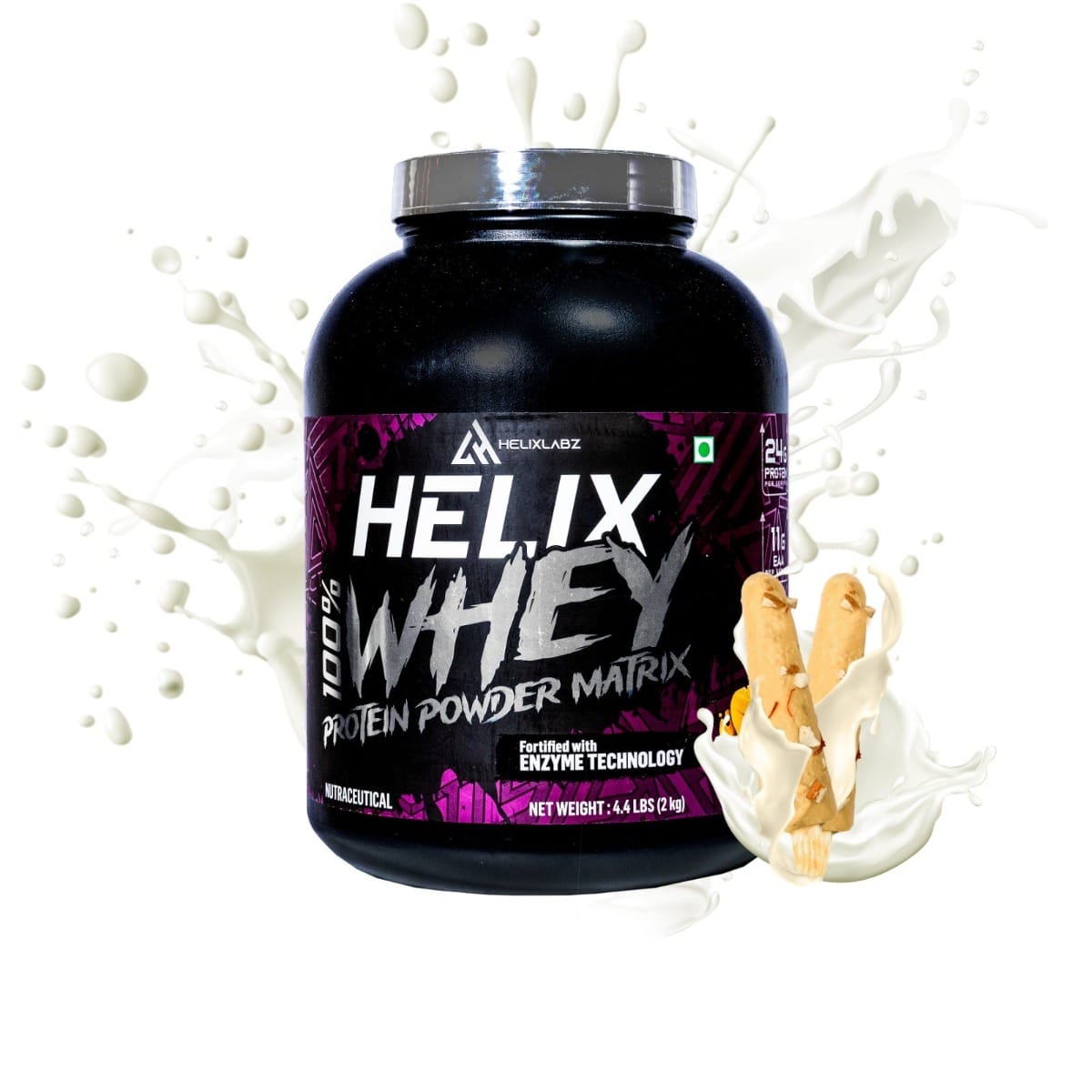 

Helixlabz Whey Protein promotes lean muscle growth & Fastest Recovery | 136 Kcal ,Protein 24 Gm | Mali Kulfi | 2 Kg