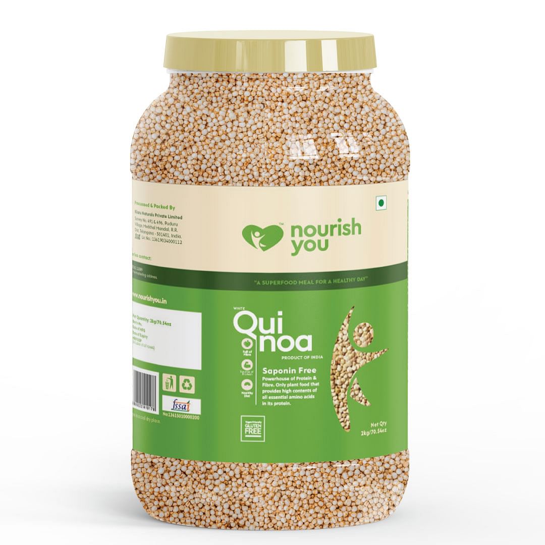 

Nourish You Organic White Quinoa Millet Grains 2Kg Jar - High in Protein , Rich in Fiber , Bathua , Naturally Gluten free.