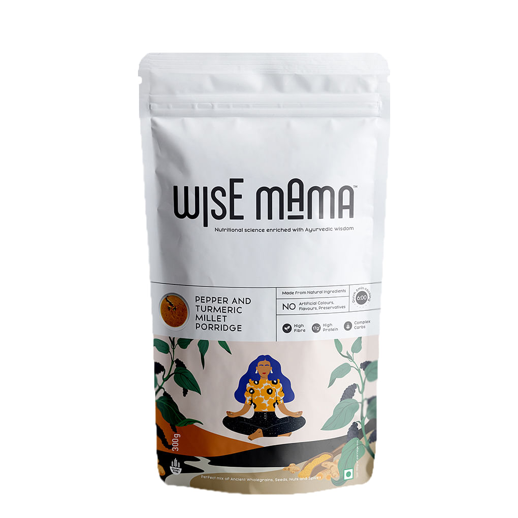 

Wise Mama Pepper And Turmeric Millets | Breakfast Cereals | High Fibre | High Protein | Complex Carbs | Gluten Free | Ready to Cook - 300 Gm (Pack ...