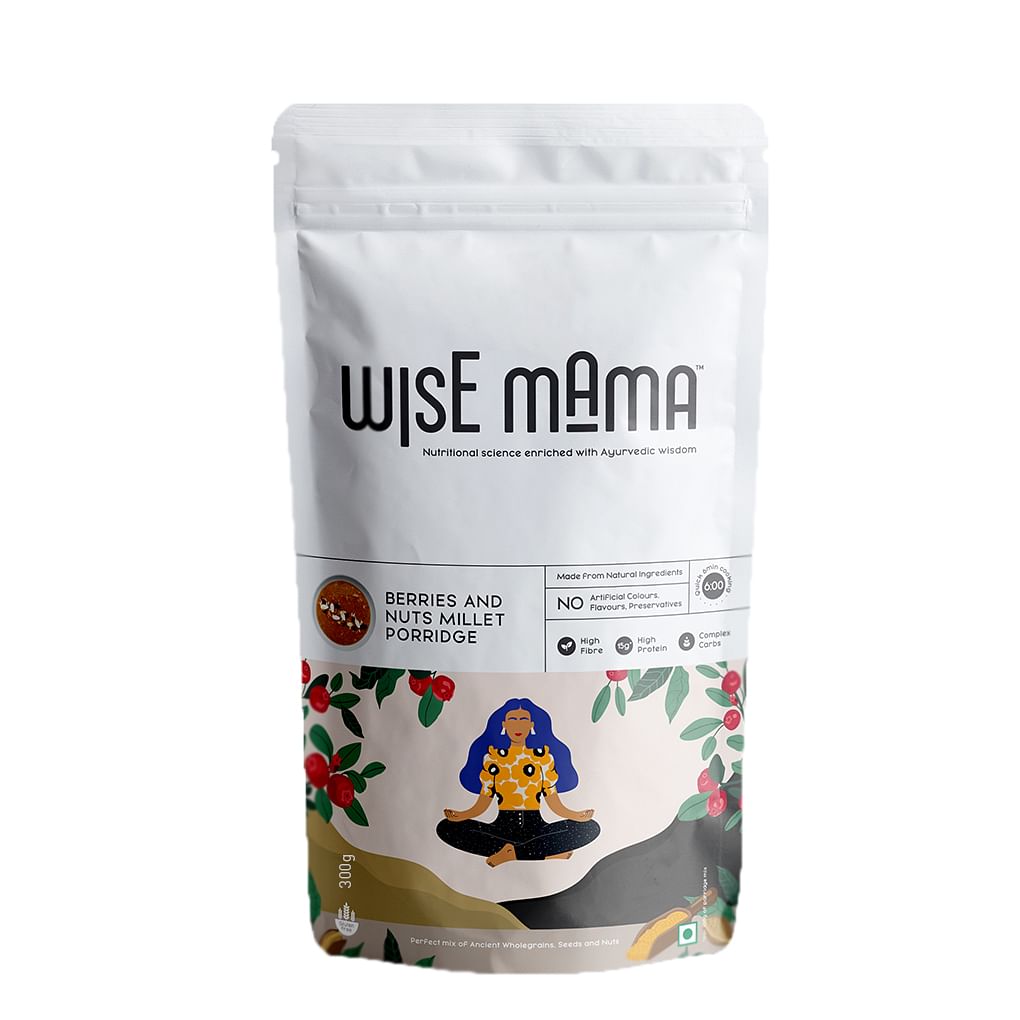 

Wise Mama Berries And Nuts Millet Porridge (Daliya / Dalia), High Fibre, High Protein, Complex Carbs, Gluten Free - 300 Gm (Pack Of 1)