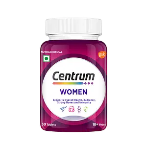 Centrum Women, with Biotin, Vitamin C & 22 vital Nutrients for Overall Health, Radiance, Strong Bones & Immunity (Veg) |World's No.1 Multivitamin